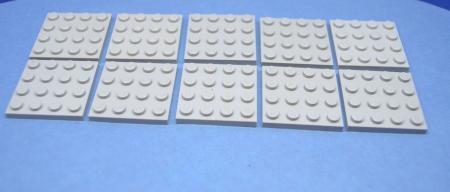 LEGO 10 x Basisplatte neuhell grau Light Bluish Gray Basic Plate 4x4 3031 
