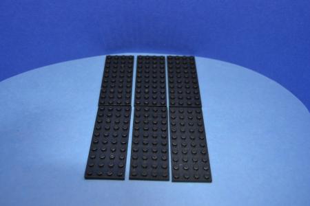 LEGO 6 x Basisplatte 4x10 schwarz black basic plate 3030 303026