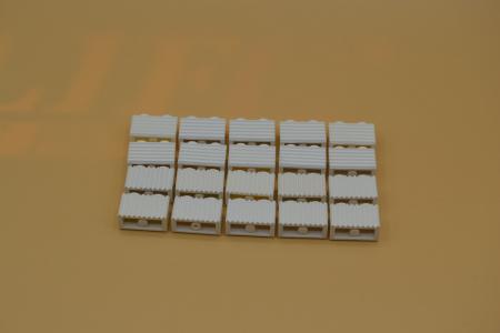 LEGO 20 x Stein geriffelt weiÃŸ White Brick Mod. 1x2 Grille Fluted Profile 2877