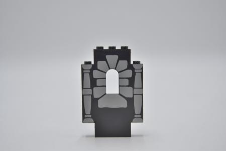 LEGO Burgmauer bedruckt schwarz Black Panel 2x5x6 Wall with Window 4444pb04