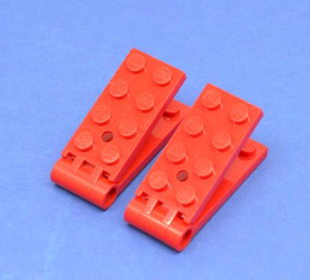 LEGO 2 x Scharniere neuer Typ groÃŸes Loch rot Red Hinge Plate 2x4 3149c01