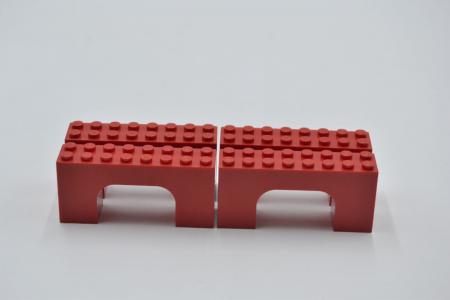 LEGO 4 x Bogenstein BrÃ¼cke rund rot Red Brick Arch 2x8x3 4743