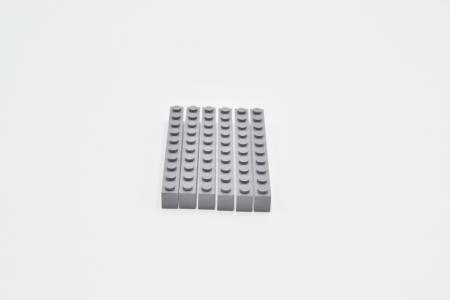 LEGO 6 x Basisstein neues dunkelgrau Dark Bluish Gray Brick 1x10 6111 4211107