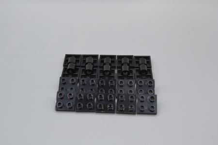 LEGO 20 x Technik Platte 1 Loch Achse schwarz Black Plate 2x2 with Pin Hole 2444