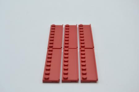 LEGO 6 x Platte Schiene red Rot Plate Modified 2x8 with Door Rail 30586