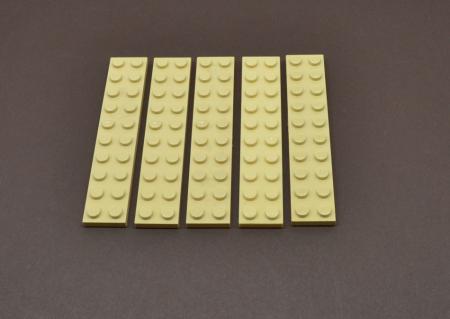 LEGO 5 x Basisplatte beige Tan Plate 2x10 3832 4249019