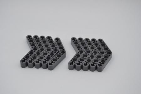 LEGO 10 x Technic Liftarm neues dunkelgrau Dark Bluish Gray 1x7 Bent Thick 32348