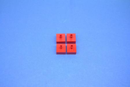 LEGO 4 x Technic Stein modifiziert Pin rot Red Brick Modified 2x2 No Studs 4729