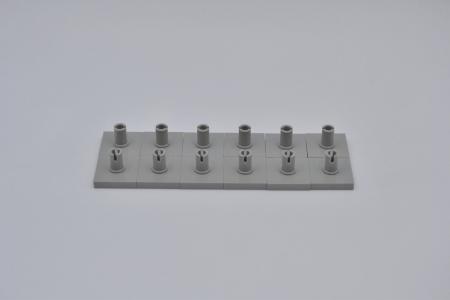 LEGO 12 x Platte Pin oben althell grau Light Gray Tile 2x2 with Pin 2460