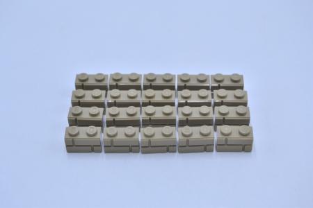 LEGO 20 x Mauerstein dunkelbeige Dark Tan Brick 1x2 Masonry Profile 98283