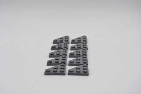 LEGO 10 x FlÃ¼gelplatte neues dunkelgrau Dark Bluish Gray Wedge 3x3 Corner 2450