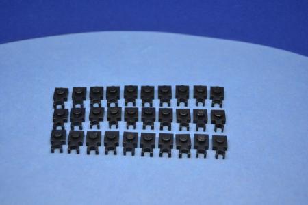 LEGO 30 x Halter schwarz Black Plate Modified 1x1 with Clip Vertical 4085