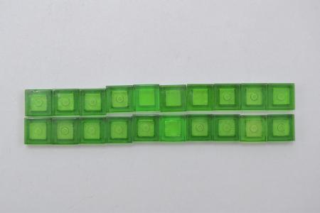 LEGO 20 x Fliese Kachel transparent grÃ¼n Trans-Green Tile 1x1 with Groove 3070b