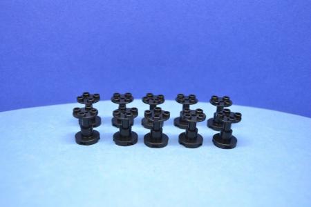 LEGO 10 x Weltraum StÃ¼tzen schwarz Black Support 2x2x2 Complete Hole 3940b