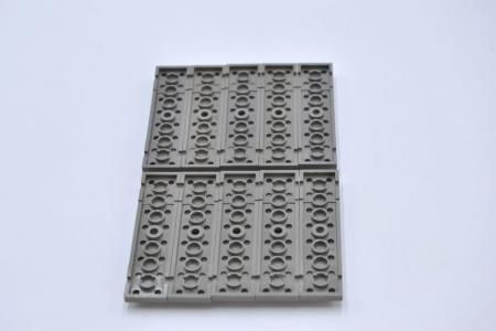 LEGO 10 x Schwelle alt dunkelgrau Dark Gray Train Track Plate 2x8 Groove 4166