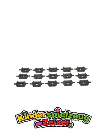 LEGO 15 x Achsplatte alt dunkelgrau Dark Gray Plate 2x2 Reinforced 6157