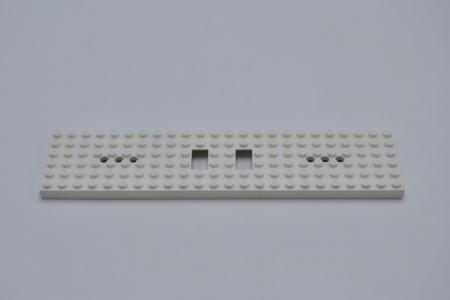 LEGO Eisenbahn Platte weiÃŸ White Train Base 6x24 3 Round Holes Each End 6584a