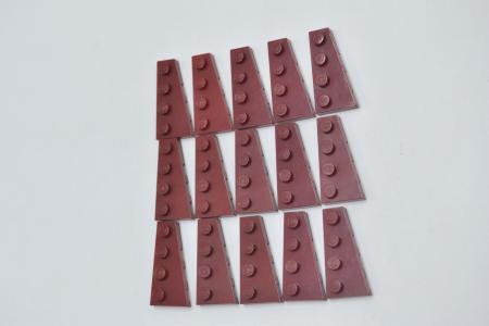 LEGO 15 x FlÃ¼gelplatte rechts dunkelrot Dark Red Wedge Plate 4x2 Right 41769