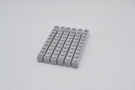 LEGO 6 x Basisstein neuhell grau Light Bluish Gray Brick 1x10 6111