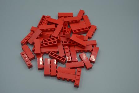 LEGO 50 x Basisstein Baustein Grundstein rot Red Basic Brick 1x4 3010