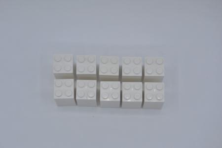 LEGO 10 x Basisstein SÃ¤ule StÃ¼tze hoch weiÃŸ White Brick 2x2x3 30145