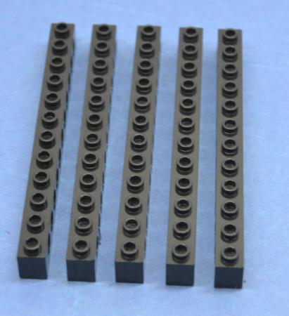 LEGO 5 x Lochstein Lochbalken schwarz Black Technic Brick 1x12 with Holes 3895