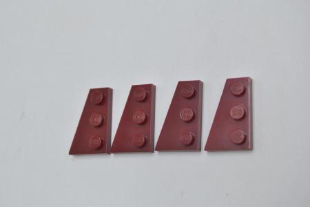 LEGO 4 x FlÃ¼gelplatte links dunkelrot Dark Red Wedge Plate 3x2 Left 43723