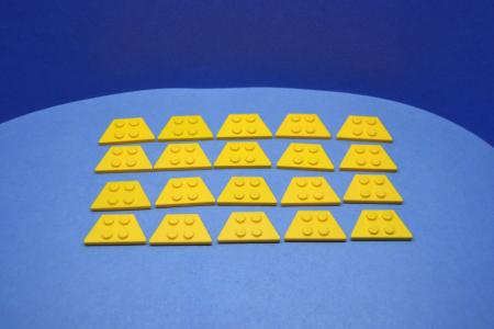 LEGO 20 x FlÃ¼gelplatte schrÃ¤g gelb Yellow Wedge Plate 2x4 51739