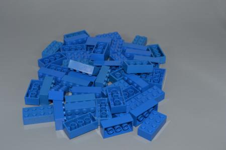LEGO 50 x Basisstein Baustein Grundbaustein blau Blue Basic Brick 2x4 3001 