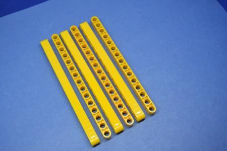 LEGO  6 x Technic Liftarm dick gelb Yellow Technic Liftarm 1x15 Thick 32278