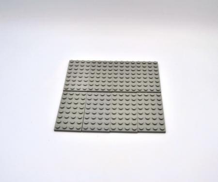 LEGO 8 x Basisplatte Grundplatte althell grau Light Gray Basic Plate 4x8 3035