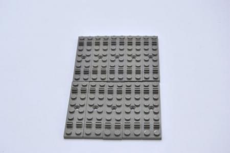 LEGO 10 x Schwelle alt dunkelgrau Dark Gray Train Track Plate 2x8 Groove 4166