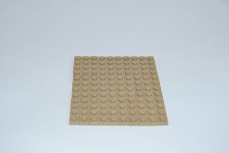 LEGO 30 x Basisplatte dunkel beige Dark Tan Basic Plate 1x4 3710 4626904