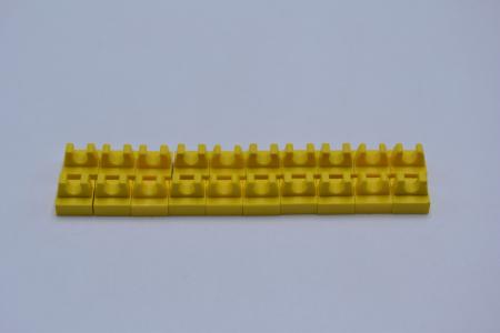 LEGO 20 x Platte mit Greifer gelb Yellow Tile Modified 1x1 with Clip 2555
