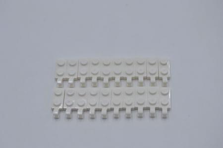 LEGO 20 x Scharnierplatte Clip weiÃŸ White Plate Modified 1x2 with Clip 63868