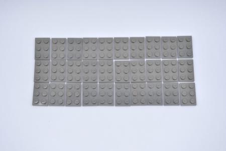 LEGO 30 x Basisplatte Bauplatte alt dunkelgrau Dark Gray Basic Plate 2x3 3021 
