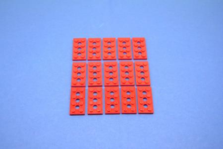 LEGO 15 x Technik Platte rot Red Technic Plate 2x4 with 3 Holes 3709b 370921