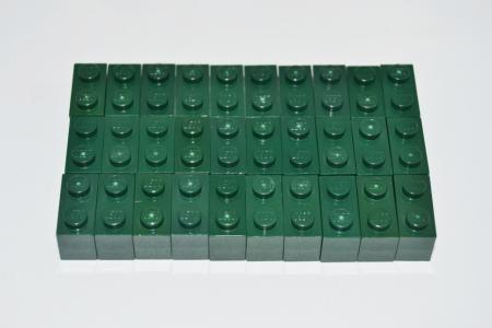 LEGO 30 x Basisstein Baustein dunkelgrÃ¼n Dark Green Basic Brick 1x2 3004