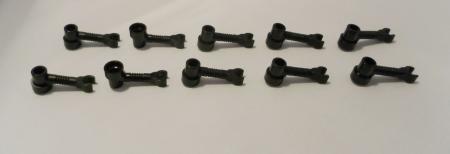 LEGO 10 x Stange Cliparm schwarz Black Bar 1x3 Clip and Stud Receptacle 4735