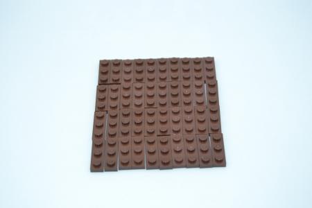 LEGO 40 x Basisplatte Grundplatte rotbraun Reddish Brown Basic Plate 1x3 3623