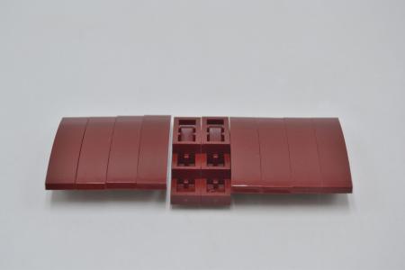 LEGO 10 x Bogenstein Dach dunkelrot Dark Red Slope Curved 4x1 61678