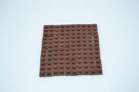 LEGO 40 x Basisplatte 1x3 rotbraun reddish brown basic plate 3623 4211152