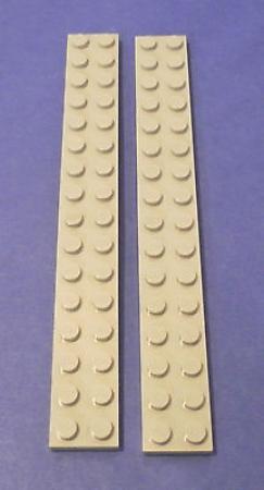 LEGO 2 x Basisplatte 2x16 althell grau oldgrey gray basic plate 4282