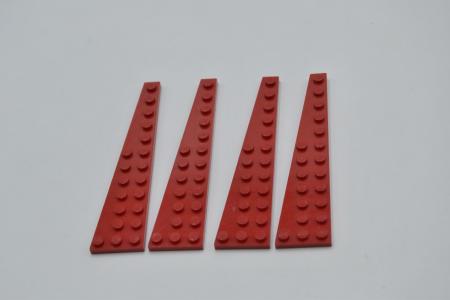 LEGO 4 x FlÃ¼gelplatte links rot Red Wedge Plate 12x3 Left 47397