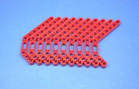 LEGO 10 x Technic Liftarm rot Red Technic Liftarm 1x11.5 Double Bent Thick 32009