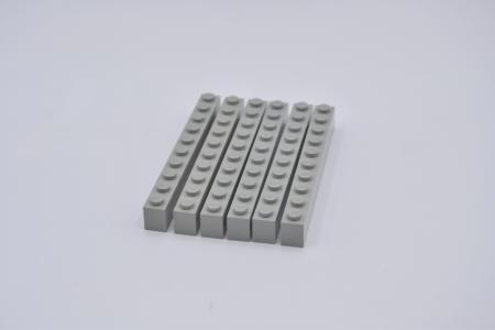 LEGO 6 x Basisstein althell grau Light Gray Brick 1x10  6111 611102