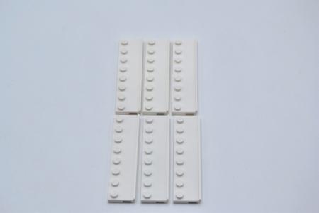 LEGO 6 x Platte Schiene weiÃŸ White Plate Mod. 2x8 with Door Rail 30586 4500878