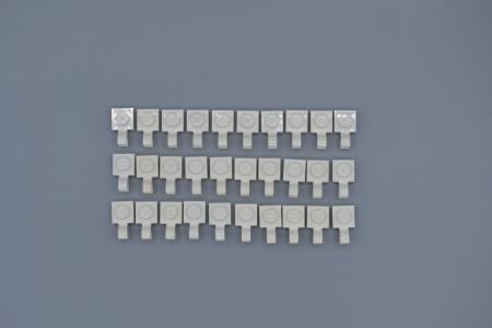 LEGO 30 x Platte mit Clip weiÃŸ White Plate Modified 1x1 with U Clip 6019