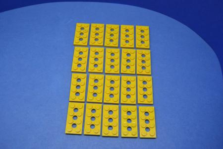 LEGO 20 x Technik Platte 2x4 gelb yellow technic plate 3709b 370924