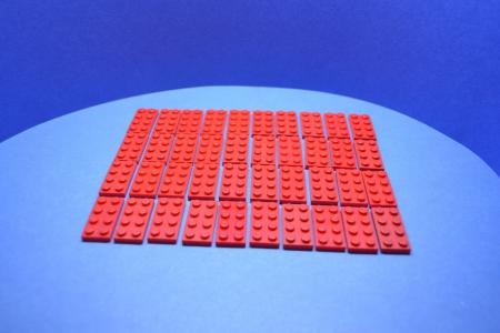 LEGO 40 x Basisplatte 2x4 rot red basic plate 3020 302021